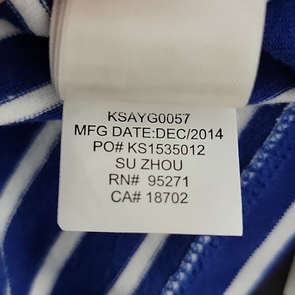 Kate Spade Girl's Alessa Rosette Tank Navy White Stripes Small - Picture 8 of 10